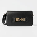 Borsa a Tracolla Charro con Logo in Metallo Dorato - Stile Donna Bags