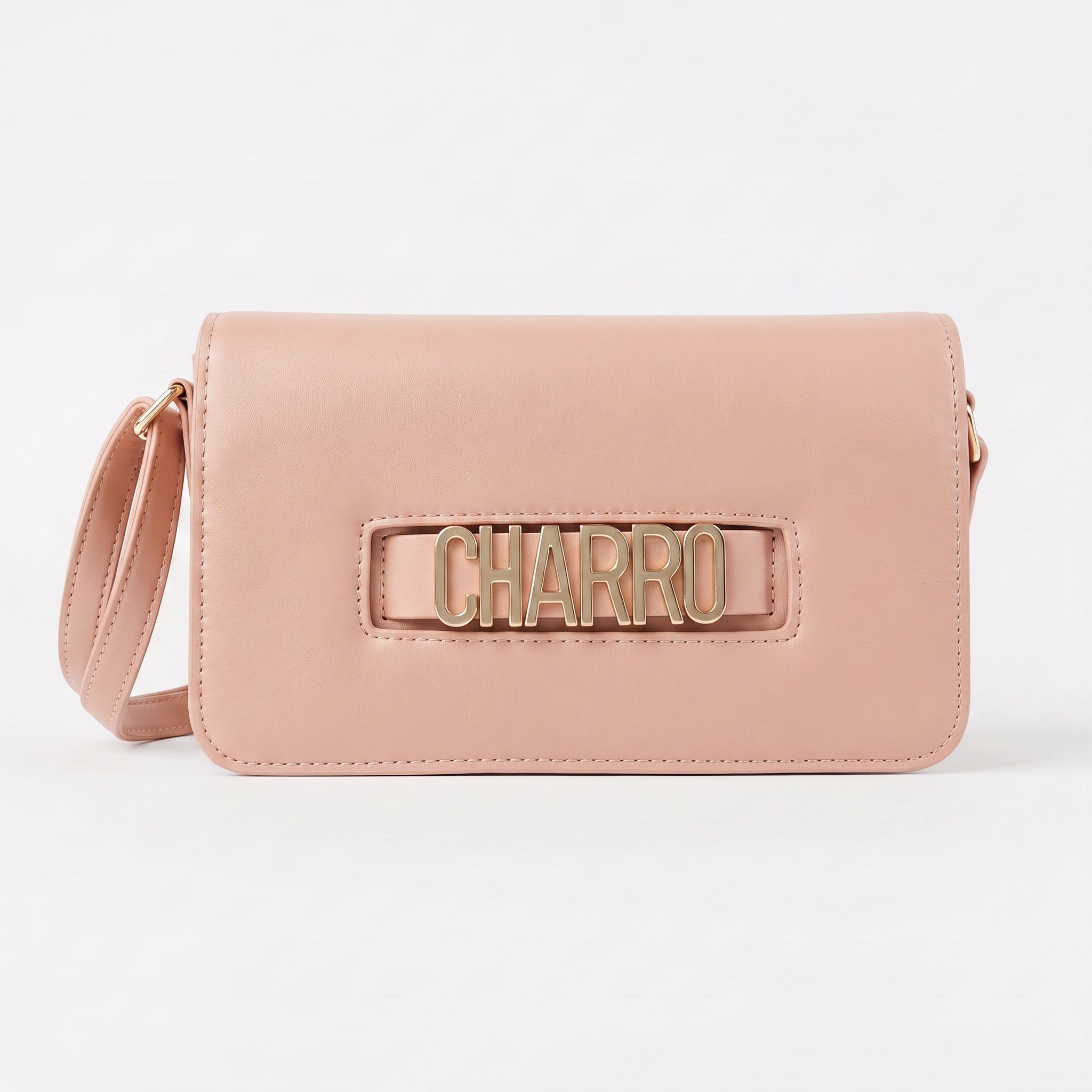 Borsa a Tracolla Charro con Logo in Metallo Dorato - Stile Donna Bags