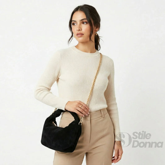 borsa-a-tracolla-hobo-in-pelle-scamosciata-velluto-792 - Stile Donna Bags