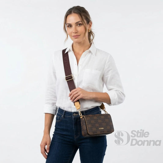 borsa-a-tracolla-marrone-in-pelle-ms-9723-motivo-150 - Stile Donna Bags