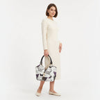 Borsa Adelina a Mano in Canvas Farfalle con Manici Intrecciati e Charm - Stile Donna Bags