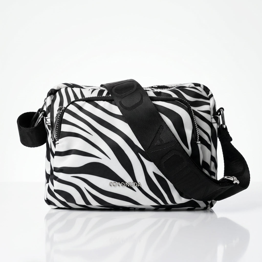 Borsa Coconuda Zebrata in Nylon con Stampa Animalier - Stile Donna Bags