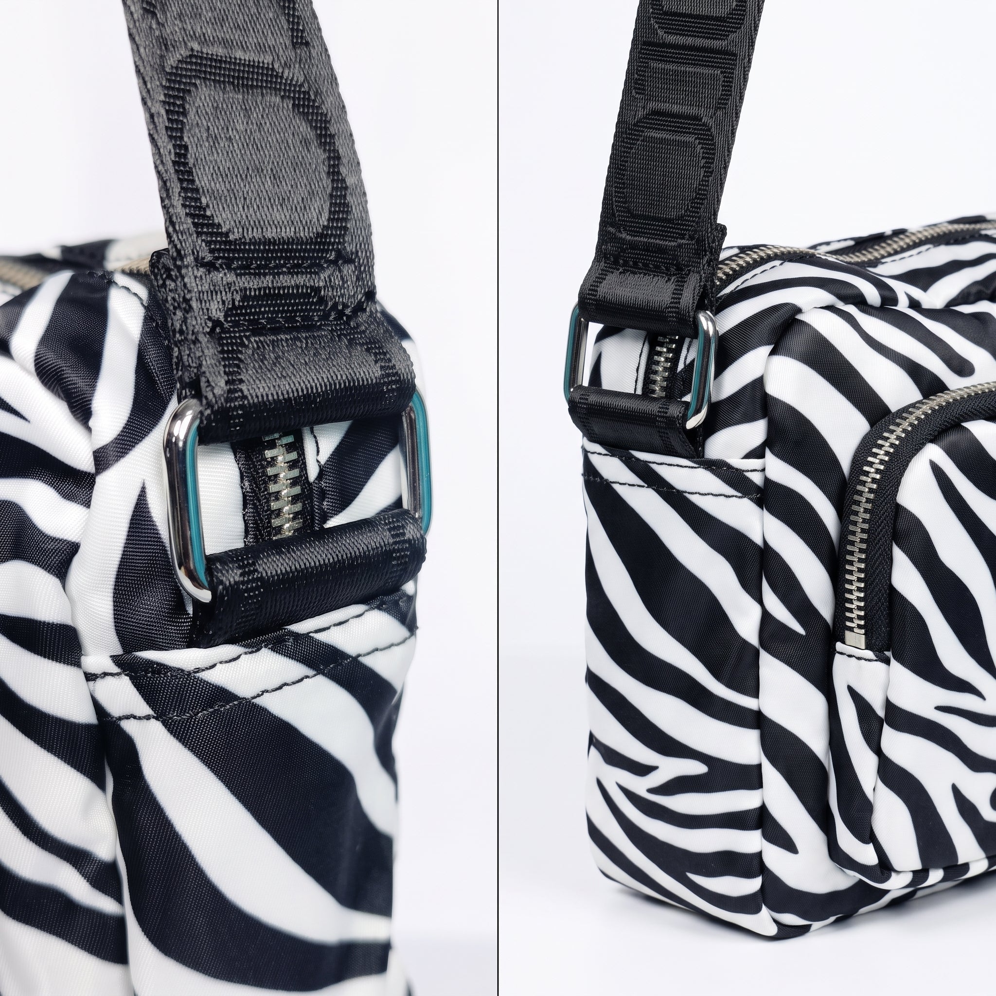 Borsa Coconuda Zebrata in Nylon con Stampa Animalier - Stile Donna Bags