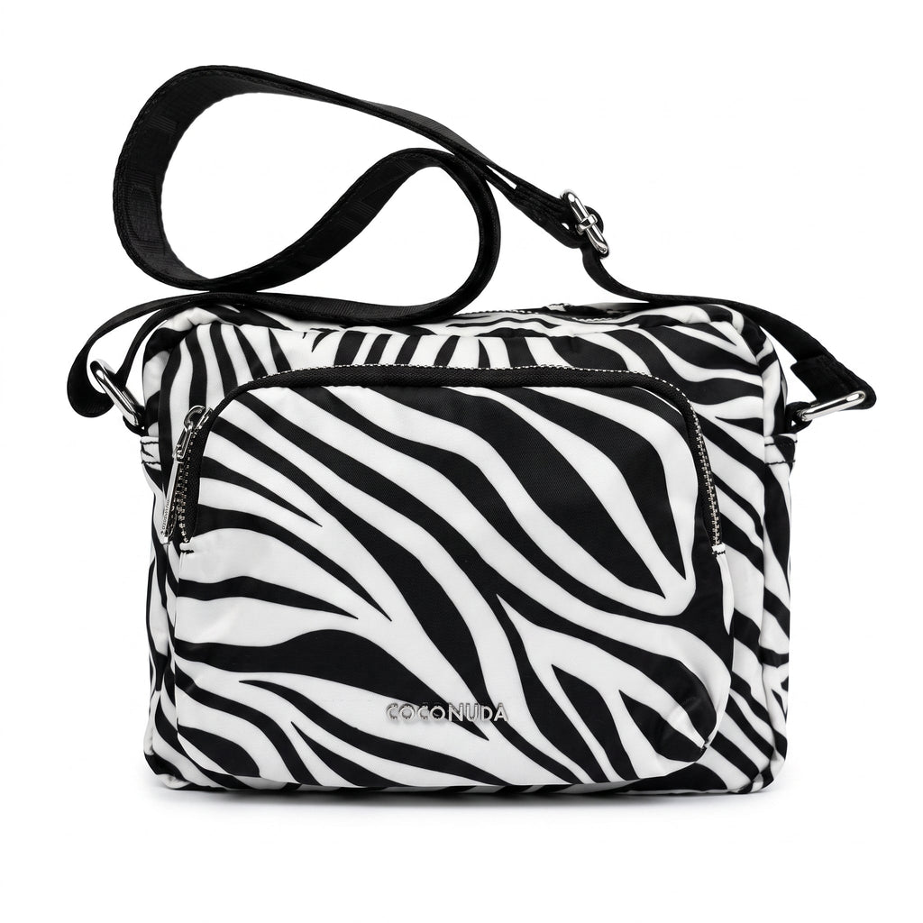 Borsa Coconuda Zebrata in Nylon con Stampa Animalier - Stile Donna Bags