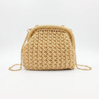 Borsa Fiorella in Crochet con Chiusura a Clip e Catena Dorata – Stile Donna - Stile Donna Bags