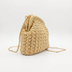 Borsa Fiorella in Crochet con Chiusura a Clip e Catena Dorata – Stile Donna - Stile Donna Bags