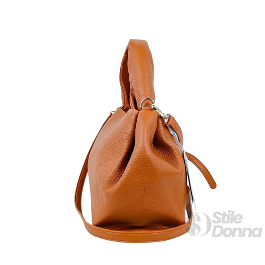 borsa-hobo-brown-pebbled-coconuda-in-pelle-a-mano-secchiello-136 - Stile Donna Bags