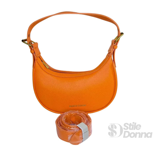 borsa-hobo-elegante-in-pelle-arancione-vivace-a-tracolla-549 - Stile Donna Bags