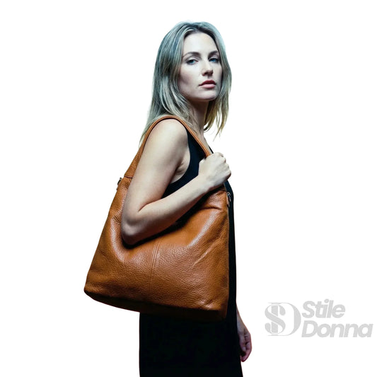 borsa-hobo-in-pelle-marrone-ms-6569-a-mano-tracolla-867 - Stile Donna Bags