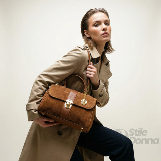 borsa-in-pelle-scamosciata-venezia-a-mano-suede-marrone-639 - Stile Donna Bags