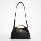 Borsa Livia in Vera Pelle – Disco Oro e Tracolla Regolabile - Stile Donna Bags