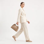 Borsa Livia in Vera Pelle – Disco Oro e Tracolla Regolabile - Stile Donna Bags