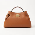 Borsa Livia in Vera Pelle – Disco Oro e Tracolla Regolabile - Stile Donna Bags