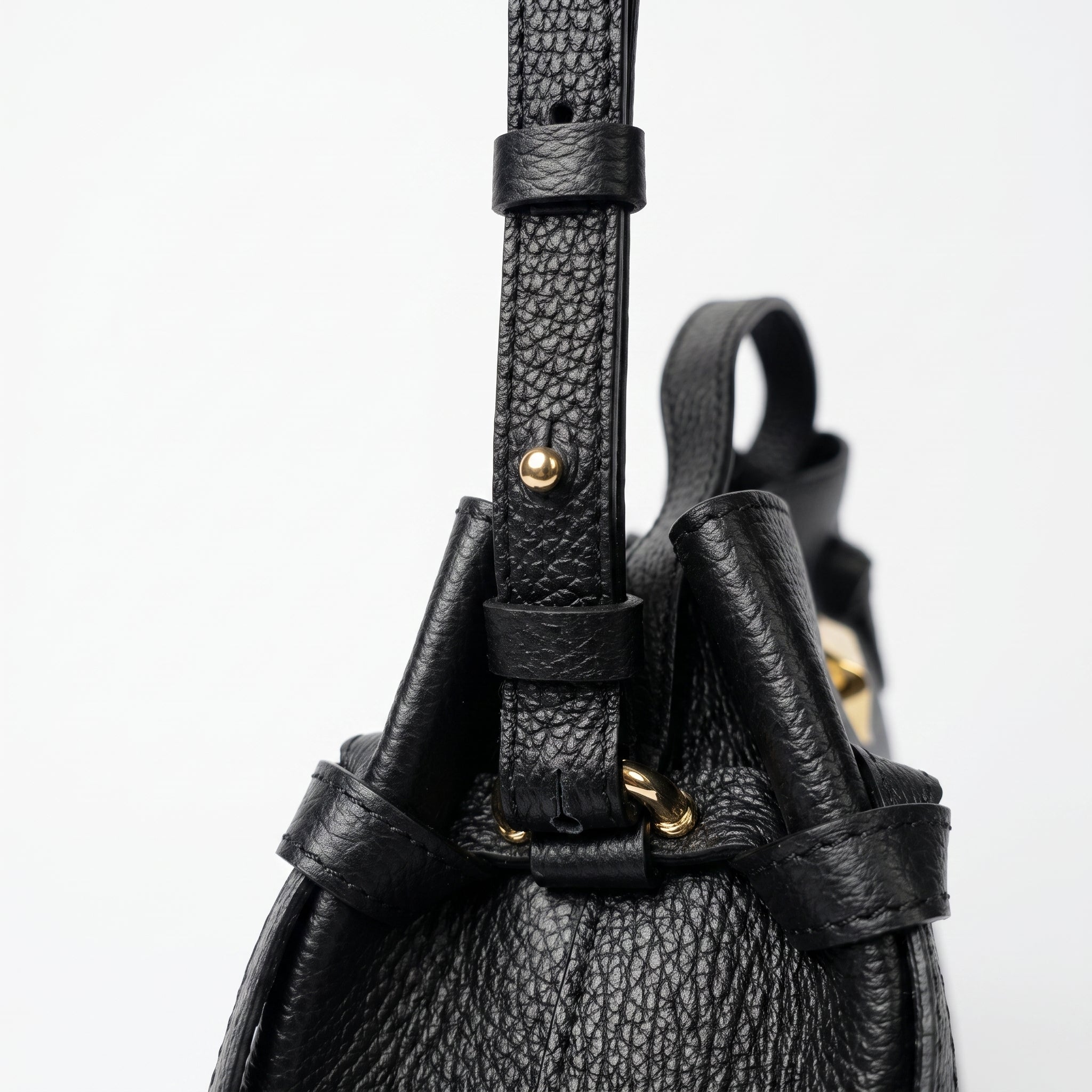 Borsa Livia in Vera Pelle – Disco Oro e Tracolla Regolabile - Stile Donna Bags