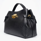 Borsa Livia in Vera Pelle – Disco Oro e Tracolla Regolabile - Stile Donna Bags