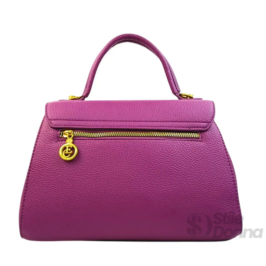 borsa-satchel-in-pelle-enrico-coveri-viola-a-mano-scamosciata-213 - Stile Donna Bags