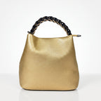 Borsa Secchiello con Manico Intrecciato in Ecopelle e Fodera con Tasche - Stile Donna Bags