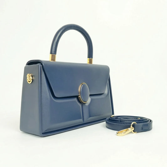 borsa-strutturata-classica-con-hardware-oro-a-mano-blu_202603281410 - Stile Donna Bags