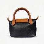 Venis Mini Borsa a Mano Bicolore in Vera Pelle con Patta e Ciondolo SD - Stile Donna Bags