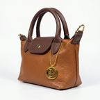 Venis Mini Borsa a Mano Bicolore in Vera Pelle con Patta e Ciondolo SD - Stile Donna Bags
