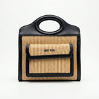 Sweet Years Borsa Shopping in Tessuto Intrecciato ed Ecopelle con Tasca Frontale - Stile Donna Bags