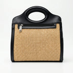 Sweet Years Borsa Shopping in Tessuto Intrecciato ed Ecopelle con Tasca Frontale - Stile Donna Bags