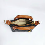 Venis Mini Borsa a Mano Bicolore in Vera Pelle con Patta e Ciondolo SD - Stile Donna Bags