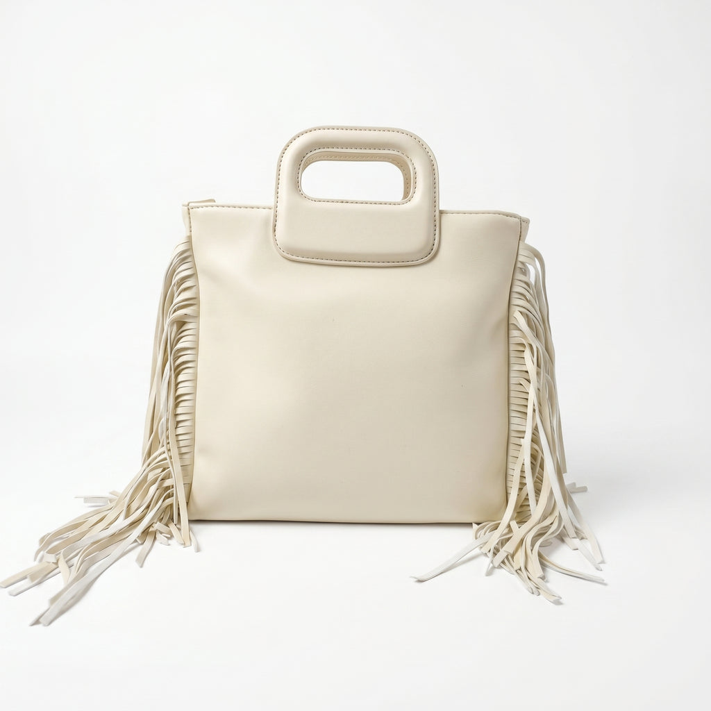 Coconuda Borsa Tote con Frange – Manico Strutturato e Tracolla Removibile