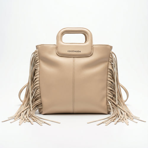 Coconuda Borsa Tote con Frange – Manico Strutturato e Tracolla Removibile