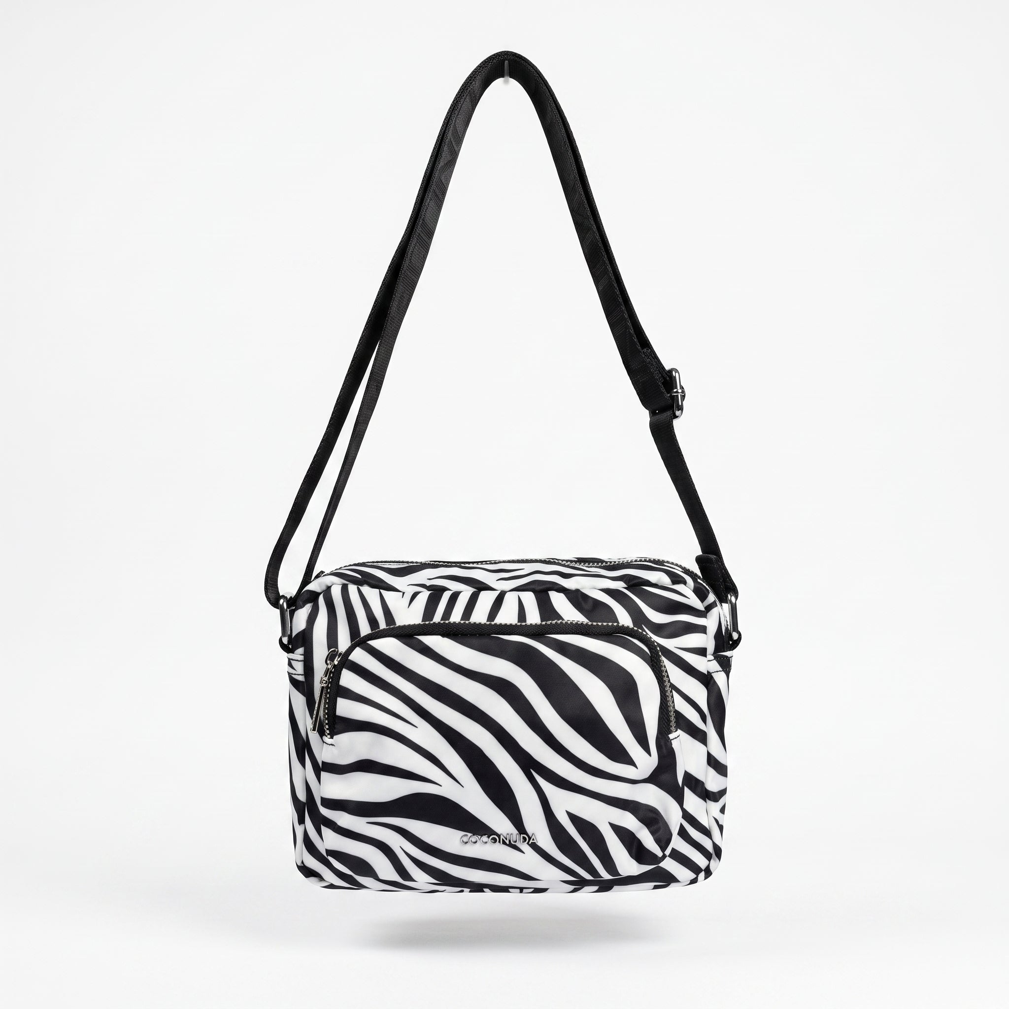 Borsa Coconuda Zebrata in Nylon con Stampa Animalier