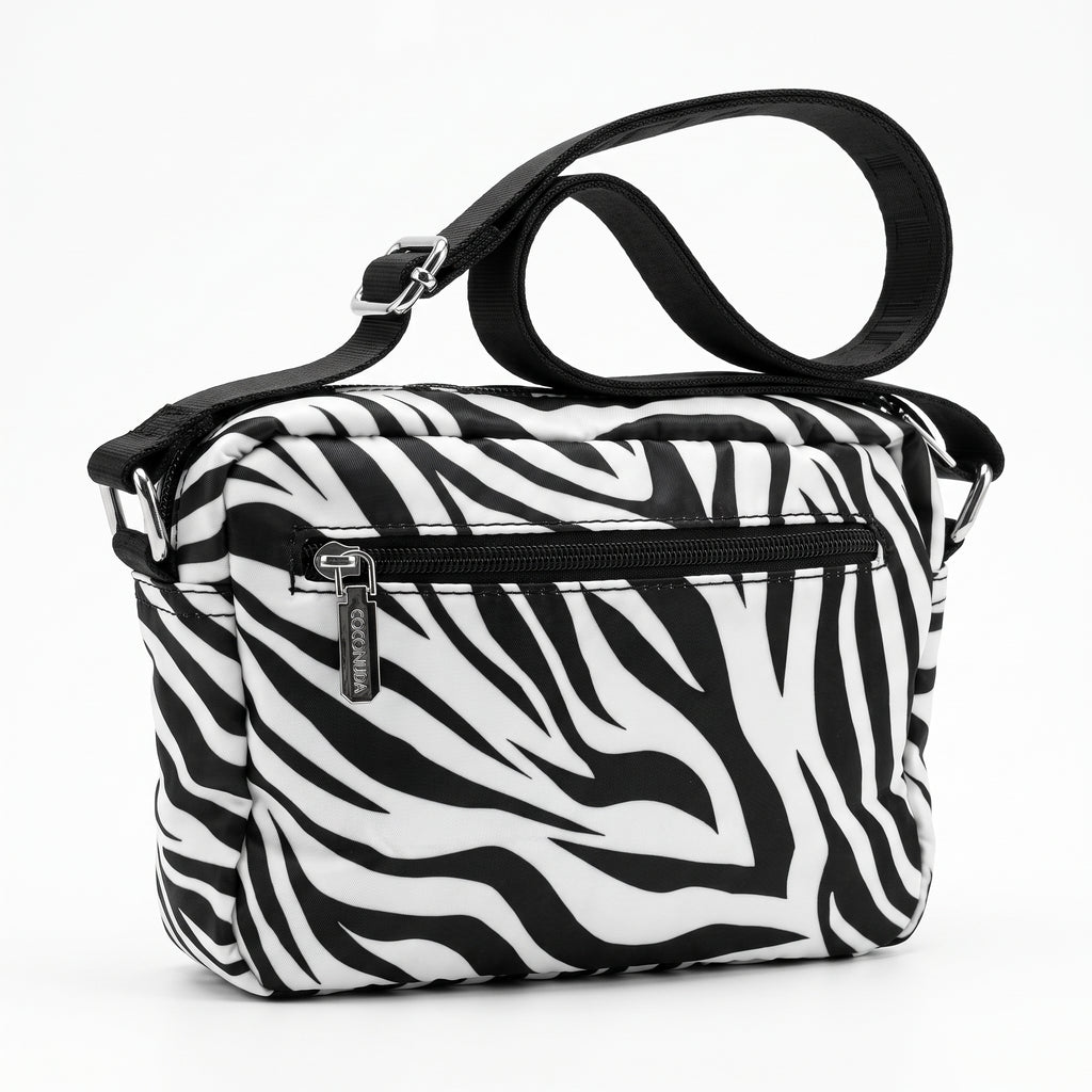 Borsa Coconuda Zebrata in Nylon con Stampa Animalier