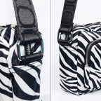 Borsa Coconuda Zebrata in Nylon con Stampa Animalier