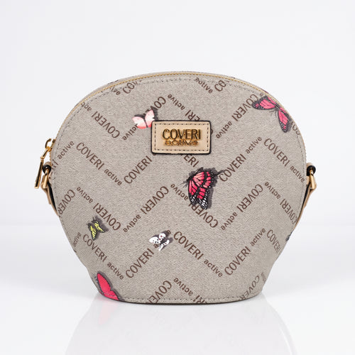 Borsa a tracolla Coveri Active tonda – Monogram con farfalle