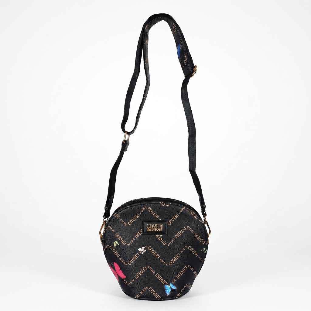 Borsa a tracolla Coveri Active tonda – Monogram con farfalle