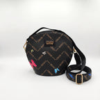 Borsa a tracolla Coveri Active tonda – Monogram con farfalle