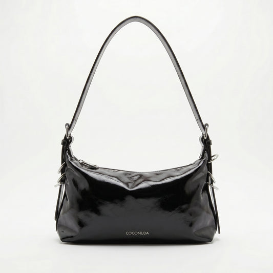 Borsa A Tracolla In Pelle Verniciata Rossa Protezione Microfibra by Stile Donna Bags