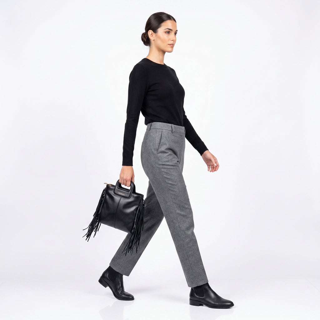 Coconuda Borsa Tote con Frange – Manico Strutturato e Tracolla Removibile - Stile Donna Bags