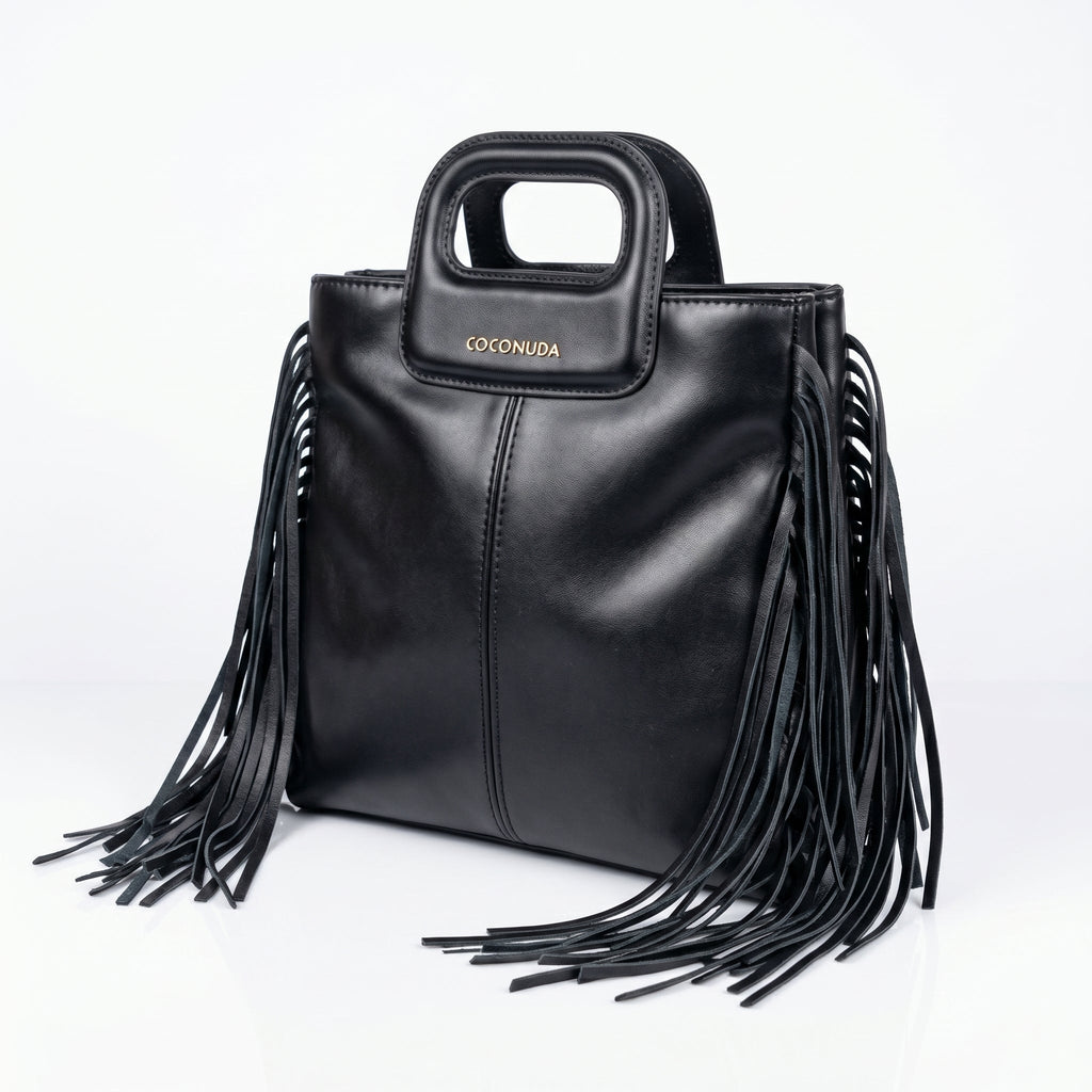Coconuda Borsa Tote con Frange – Manico Strutturato e Tracolla Removibile - Stile Donna Bags