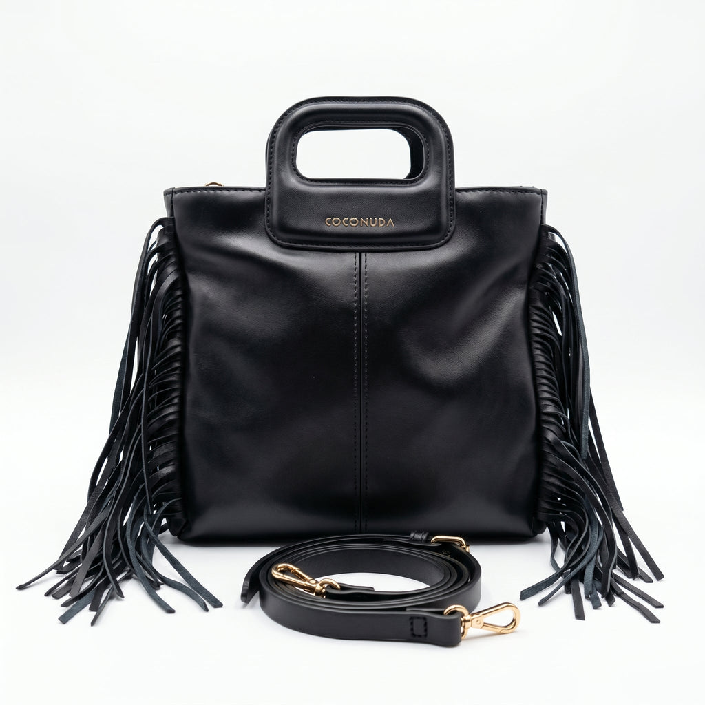 Coconuda Borsa Tote con Frange – Manico Strutturato e Tracolla Removibile - Stile Donna Bags