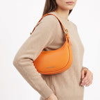 Enrico Coveri Borsa Hobo in Ecopelle Arancione con Dettagli Dorati - Stile Donna Bags