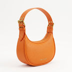 Enrico Coveri Borsa Hobo in Ecopelle Arancione con Dettagli Dorati - Stile Donna Bags