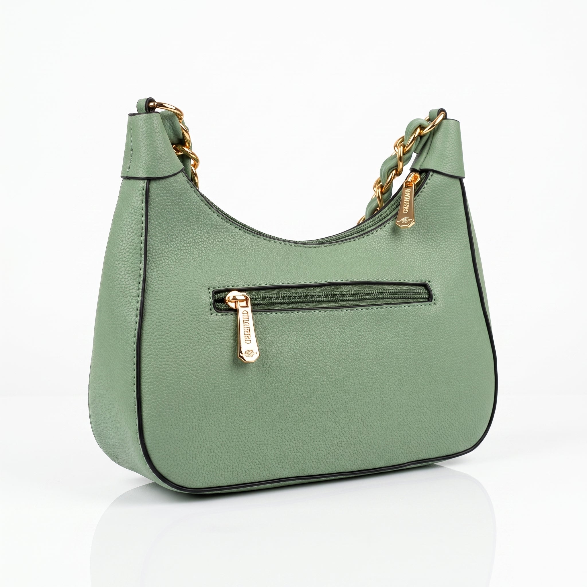 Hobo Bag Charro Verde con Catena Dorata e Tracolla Rimovibile - Stile Donna Bags