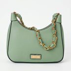 Hobo Bag Charro Verde con Catena Dorata e Tracolla Rimovibile - Stile Donna Bags