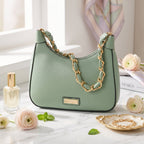 Hobo Bag Charro Verde con Catena Dorata e Tracolla Rimovibile - Stile Donna Bags