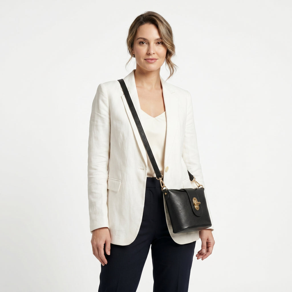 Emma borsa donna vera pelle con chiusura a torsione – vista 9