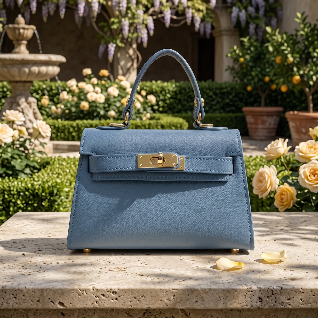Mini Beky Borsa in Vera Pelle con Tracolla Regolabile e Chiusura Rotante - Stile Donna Bags