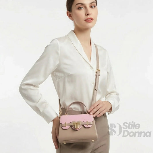 mini-borsa-cachi-e-rosa-con-lucchetto-in-oro-a-mano-tracolla-pelle-134 - Stile Donna Bags