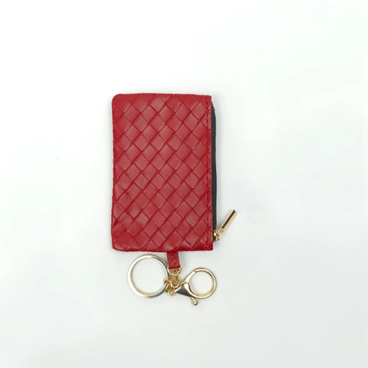 portafoglio-portachiavi-ruby-weave-intrecciato-pelle-781 - Stile Donna Bags