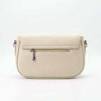 Saddle Bag Charro Beige con Doppio Anello Logo e Tracolla Rimovibile - Stile Donna Bags