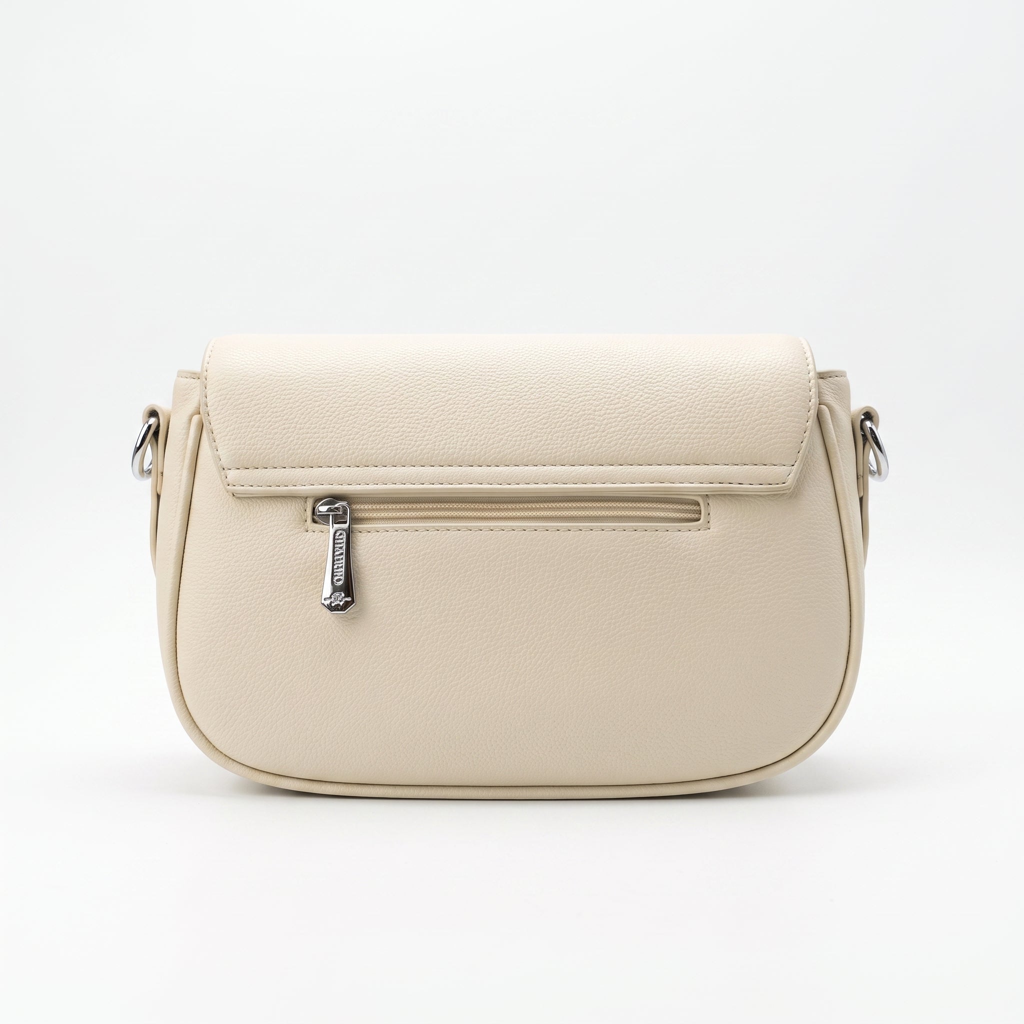 Saddle Bag Charro Beige con Doppio Anello Logo e Tracolla Rimovibile - Stile Donna Bags